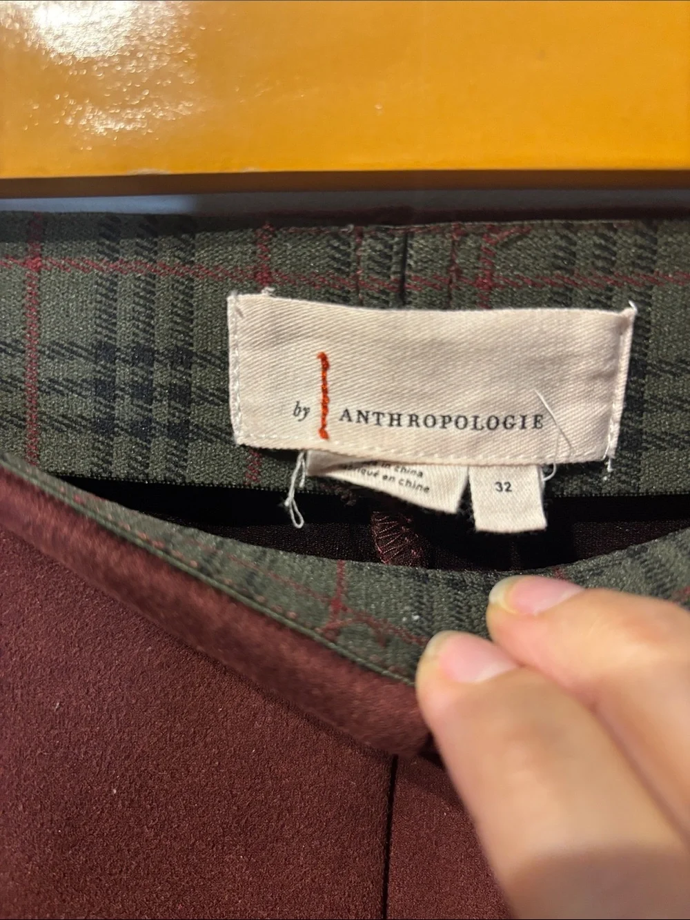 Anthropologie Faux Suede Burgundy Leggings - Picture 4 of 6